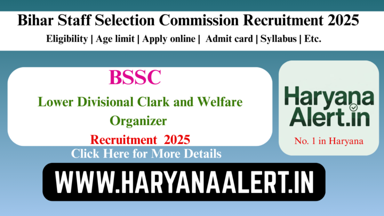 BSSC LDC & Welfare Organizer Recruitment 2025
