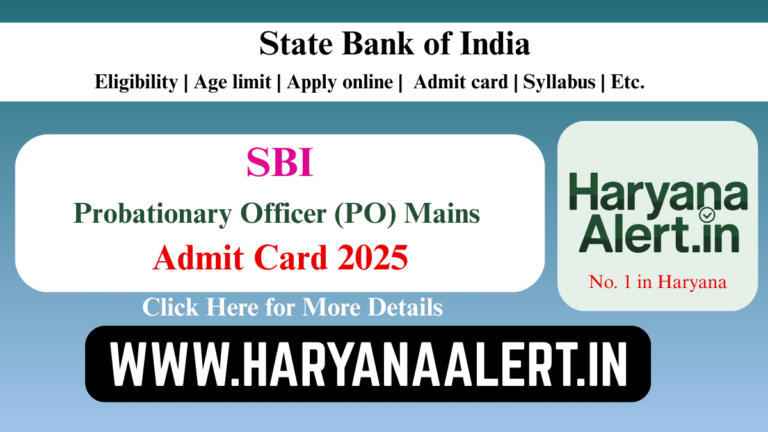 SBI PO Mains Admit Card 2025 out now